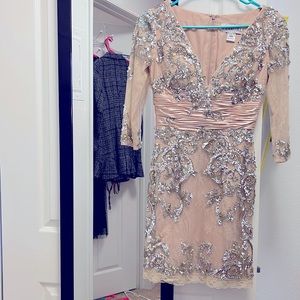 Beautiful Sherri hill size zero blush and sparkles